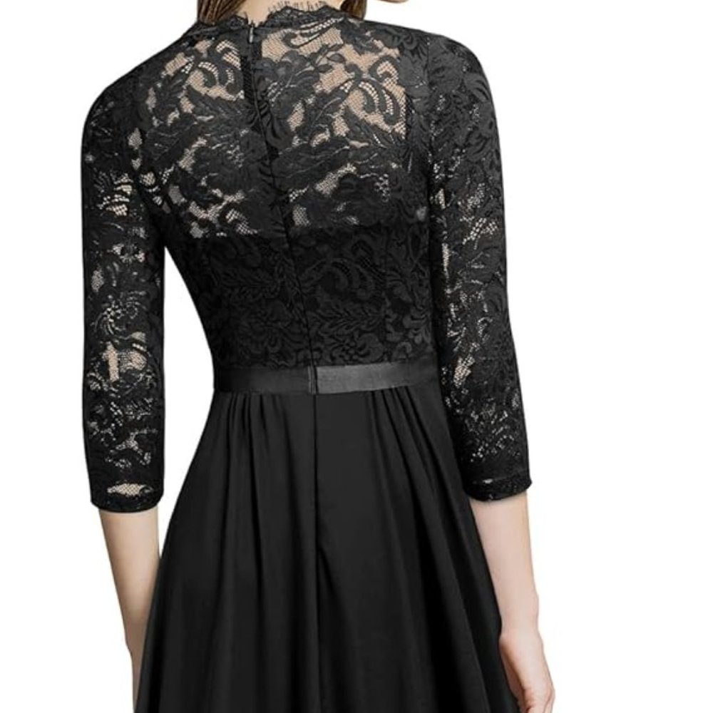 NWT Miusol Women's Elegant Lace Ruffle Split Hem Maxi Dress Size XXL - Picture 7 of 7